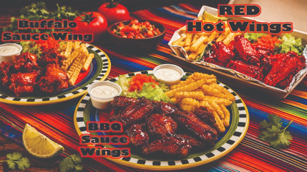 Chicken wings coated in flavorful sauce and served at Easy To Go Tacos in Brownsville, TX.