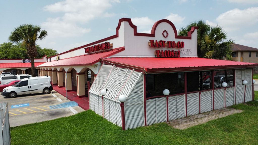 Exterior of Easy To Go Tacos #2 Mexican restaurant on Alton Gloor Boulevard in Brownsville, TX